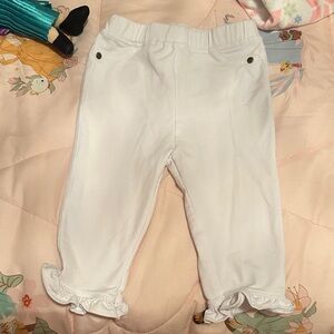 Mud Pie White Ruffle Hem Leggings
